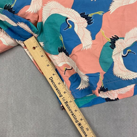 Saxx Mens Swim Trunks Large Pink Blue 2N1 Cannonball Lined Shorts 7" Nylon Birds - Picture 6 of 8